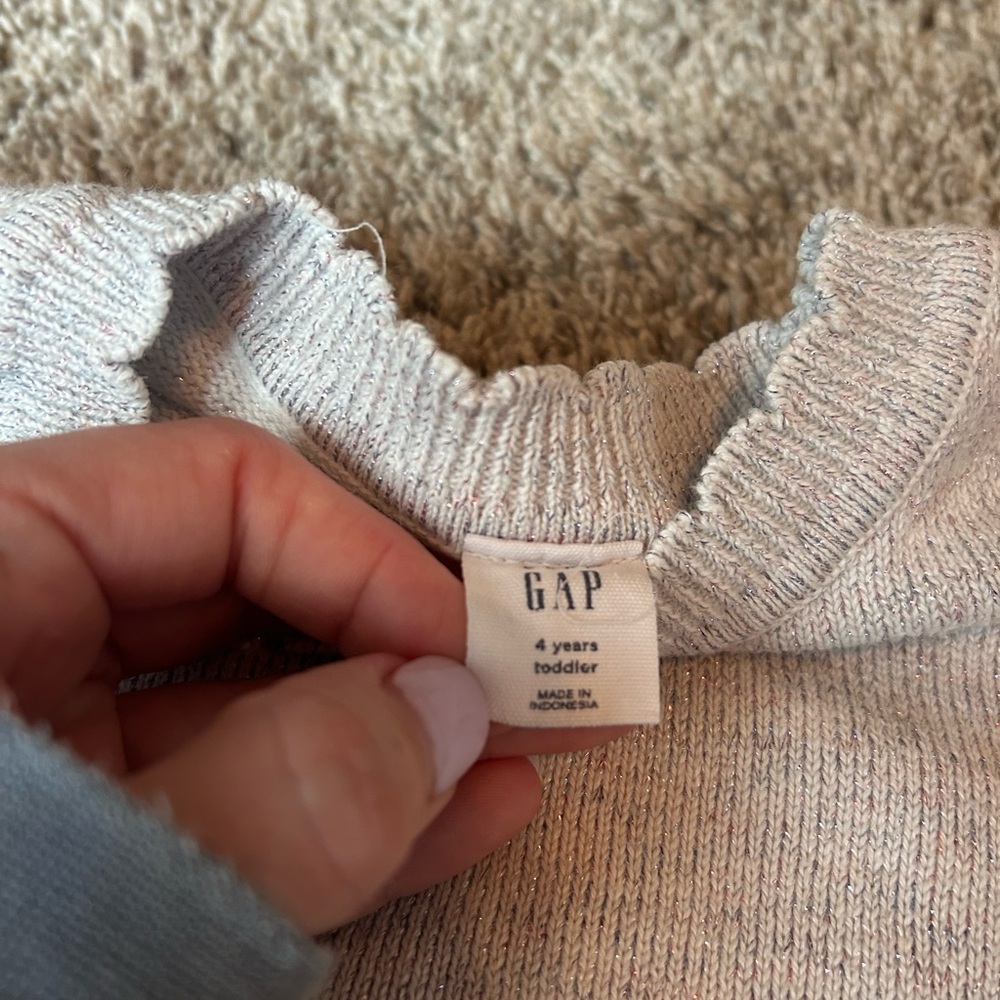 GAP Toddler Girls Cream Speckled Turtleneck Sweater